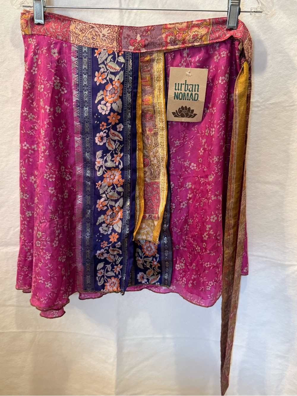 NWT Nomad Silk Pink Floral reversible Wrap Skirt